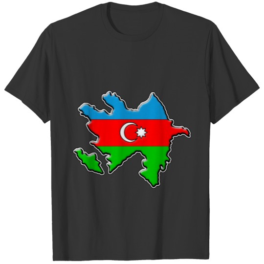 Azerbaijan Flag Map T-shirt