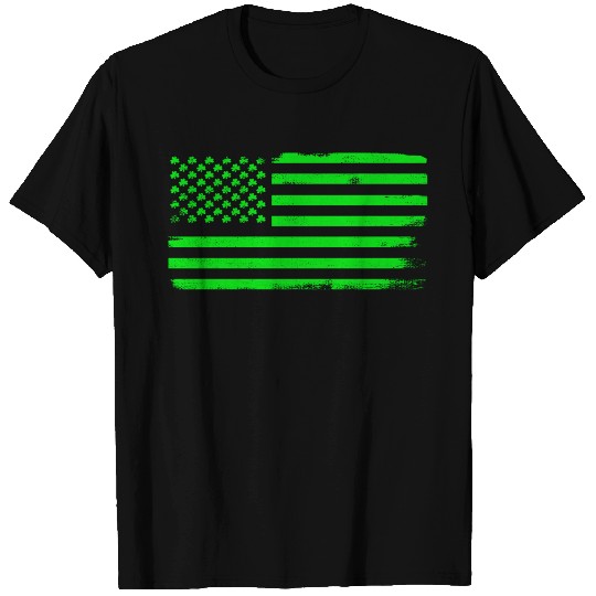 green us flag shamrock USA St Patricks Day T Shirts