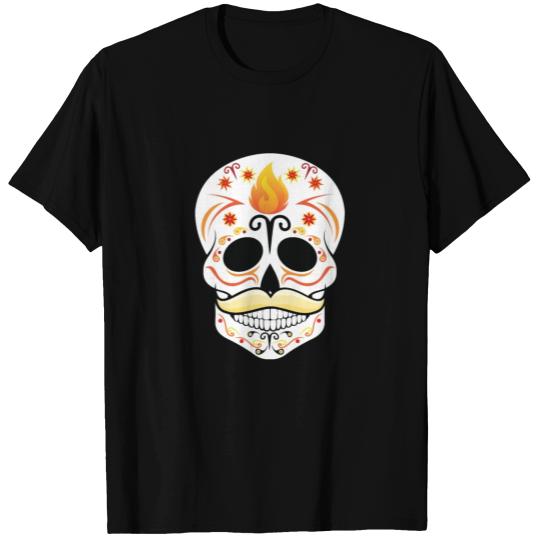 Mexican colorful skull - Moustache - Beard T Shirts