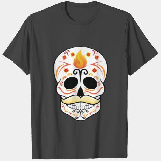 Mexican colorful skull - Moustache - Beard T Shirts