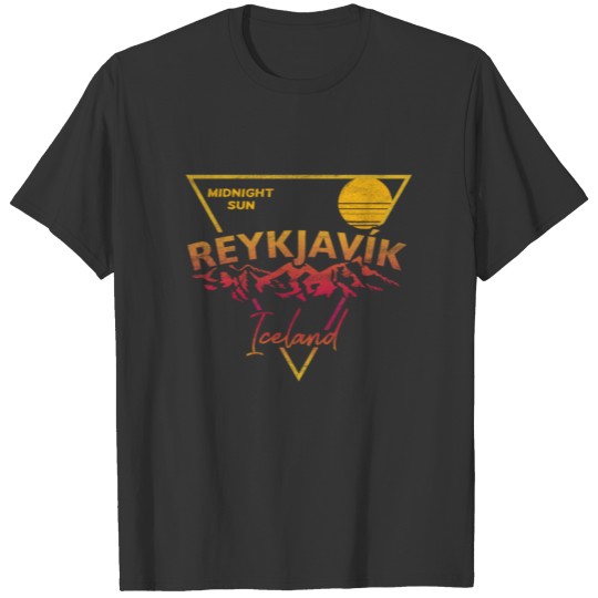 80s Reykjavik Iceland Midnight Sun Triangle T-shirt