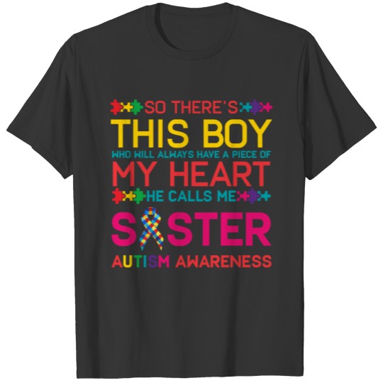 Funny Autism Sister Shirt Autism Awareness Day T-shirt