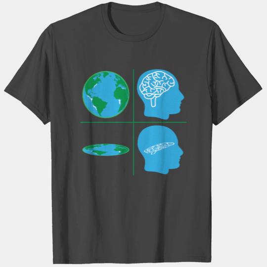Flat Earth Society Flat Brain Meme Funny T Shirts