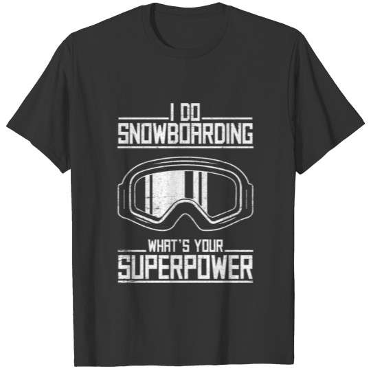 Snowboarding Mountain Peak Goggles White Shred T-shirt