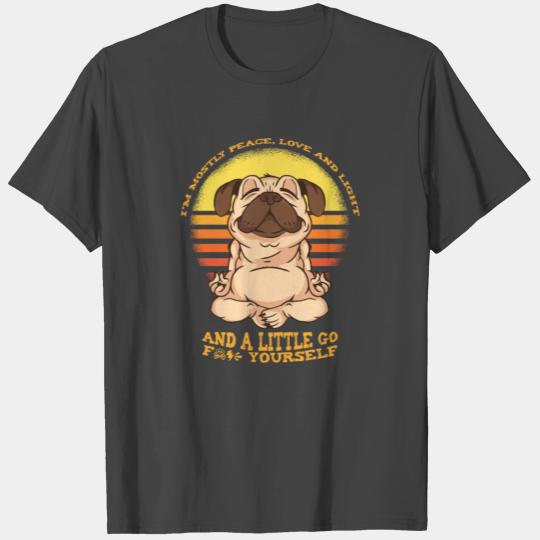 Funny Retro Vintage Yoga Meditation Pug T Shirts
