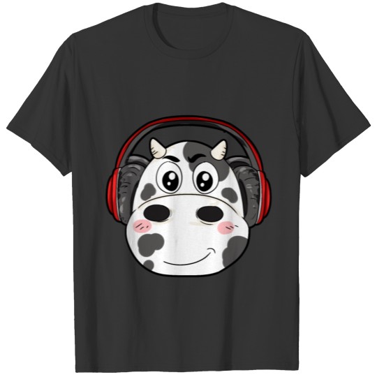 Cow with headphones T-shirt