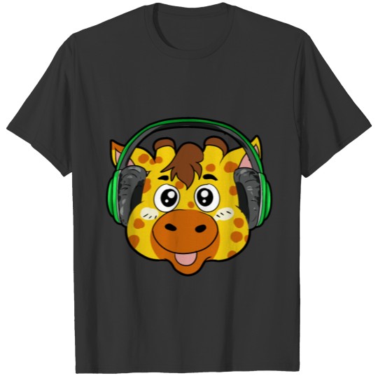 Giraffe with headphones T-shirt