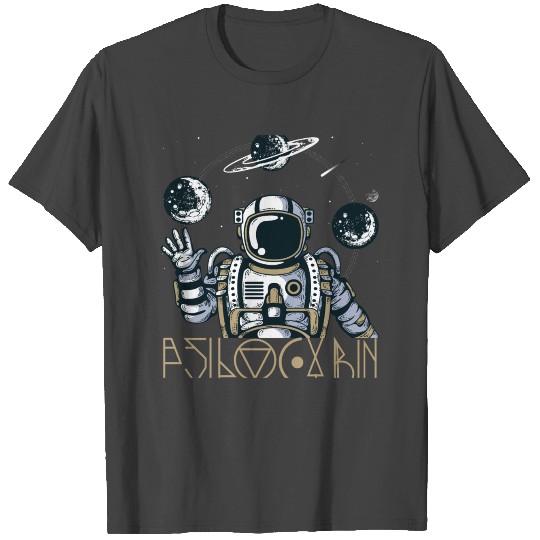 Psychedelic Space Astronaut Psilocybin Molecule T Shirts