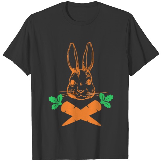 Easter Bunny with Carrot cross Skull Bones Funny T Shirts