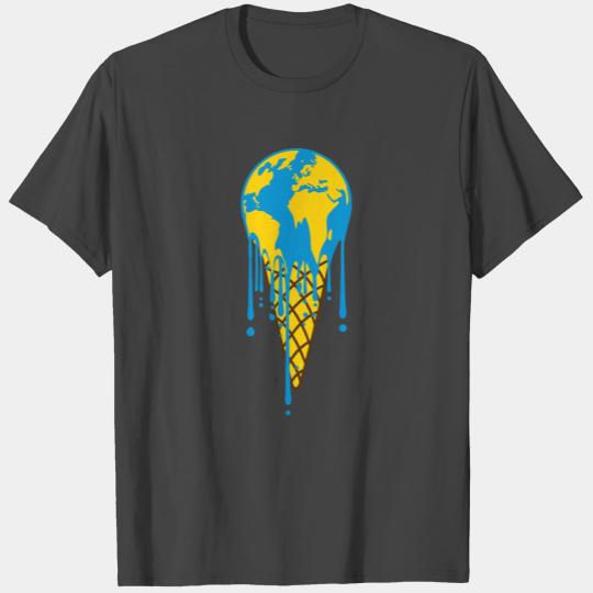 ice cream waffle ball melting earth drop graffiti T Shirts
