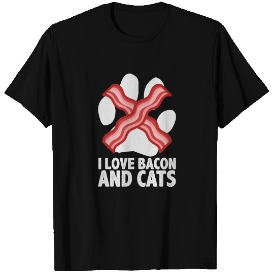 I Love Bacon And Cats Cute Funny T Shirts