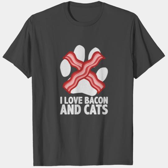 I Love Bacon And Cats Cute Funny T Shirts