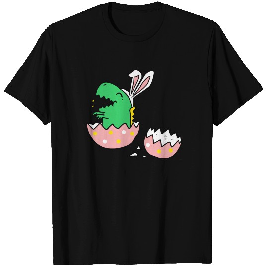 Hatching T Rex Bunny Ears Funny Easter for Girls T Shirts