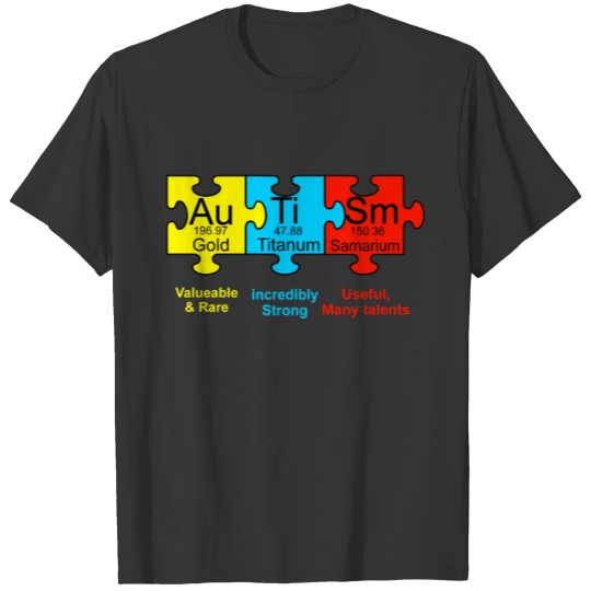 Autism Awareness Puzzle Chemical Element T-shirt T-shirt