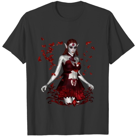 Awesome dark fairy with roses T-shirt