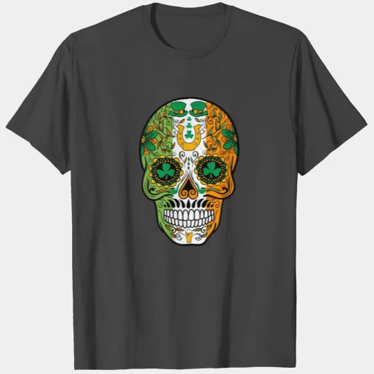 Day Of The Dead graphic Sugar Skull Irish T Shirts