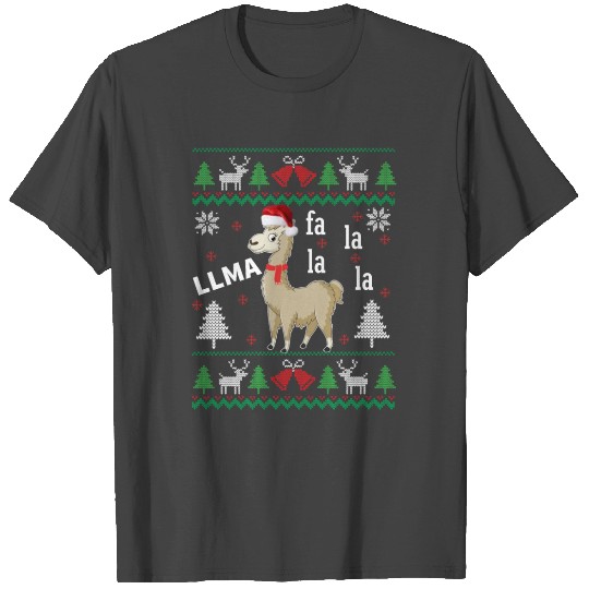 Fa La La Llama Christmas Ugly design product T Shirts
