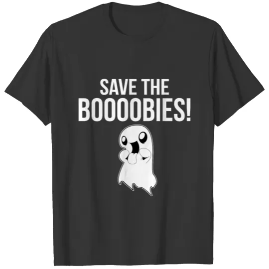 Spooky Ghost Save The Boobies Breast Cancer T Shirts