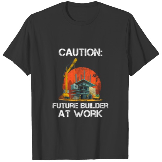 architect excavator building crane children gift T-shirt
