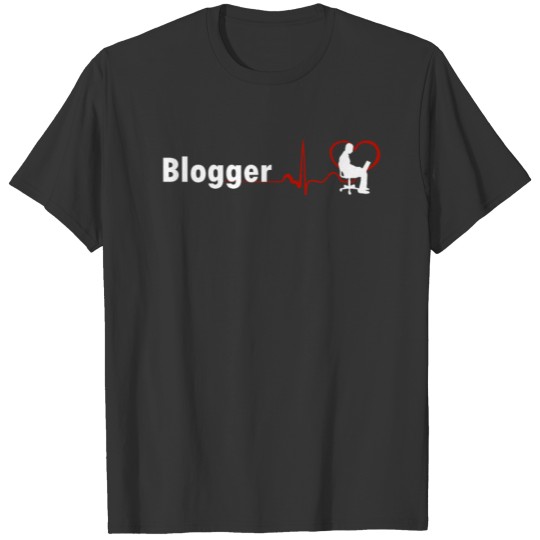 0300040089 job bloggerCOOL BLOGGER HEARTBEAT DESIG T-shirt