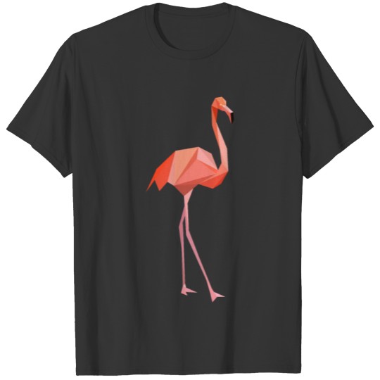 Flamingo Triangles Low Poly T-shirt