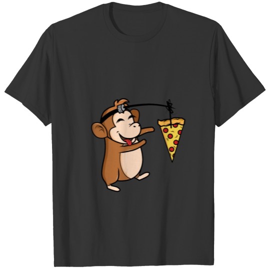 Pizza Lover Diet Animal Monkey Gift Womens Mens T-shirt