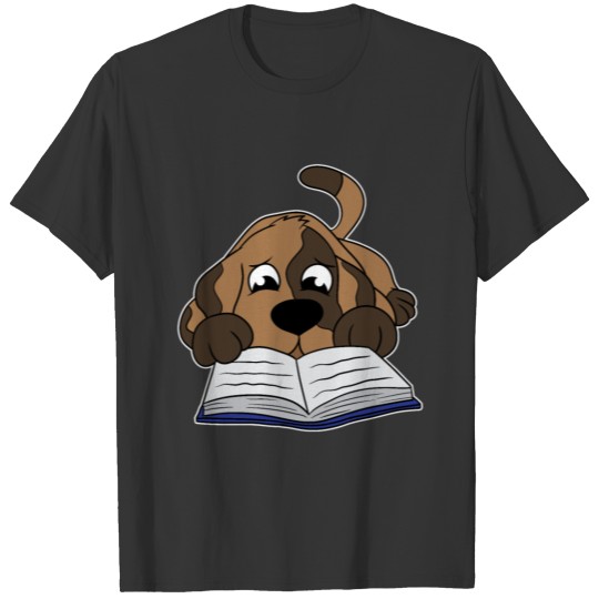 Dog Read Book Reading Books Lovers Cute Funny Gift T-shirt