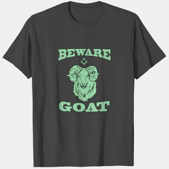 Cerulean Colored Beware of Goat Design Gift T Shirts