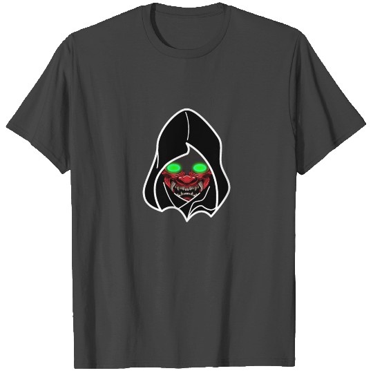 Japanese Oni mask with green eyes and hood T Shirts