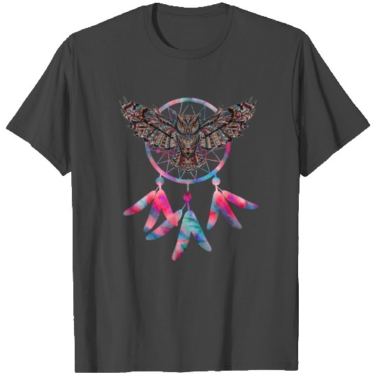 Flying Owl Dream Catcher Native American Indian T Shirts