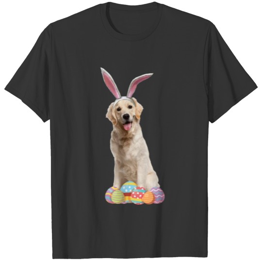 Easter Shirt Golden Retriever Funny Bunny Ears T-shirt