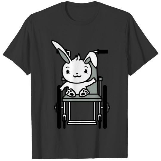 bunny rabbit wheelchair disability go walking sitt T-shirt