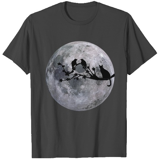 Full moon with cat's T Shirts