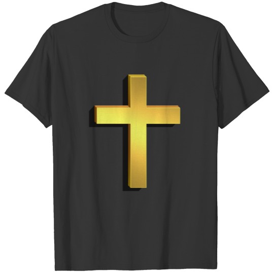 3D Golden Cross T Shirts