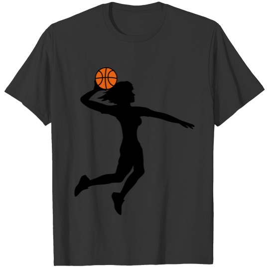 basketball jump dunking dunk woman female girl coo T-shirt