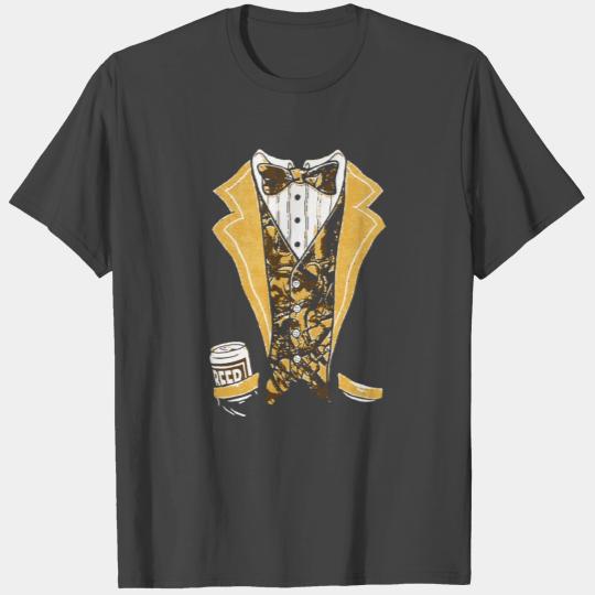 Camo Tuxedo with Bowtie and Beer Can T Shirts