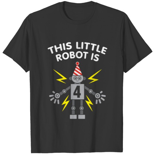 Kids 4th Birthday Boys Robot Science 4 Year Old T Shirts