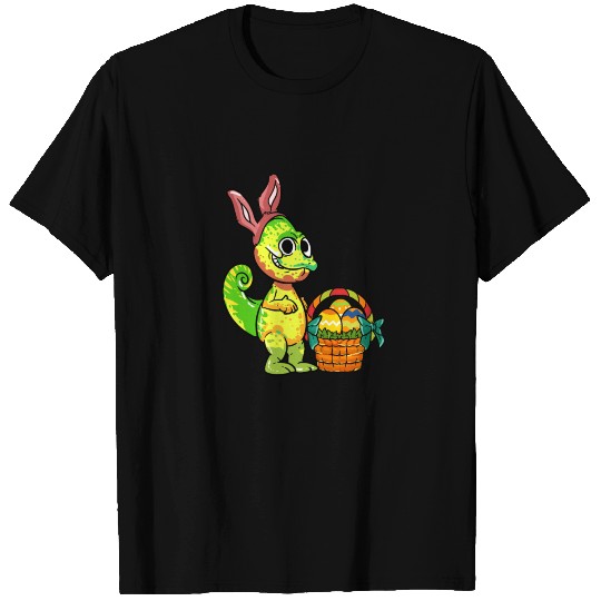 Cute Chameleon Easter Eggs Egg Hunt graphic T Shirts