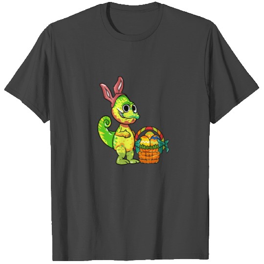 Cute Chameleon Easter Eggs Egg Hunt graphic T Shirts