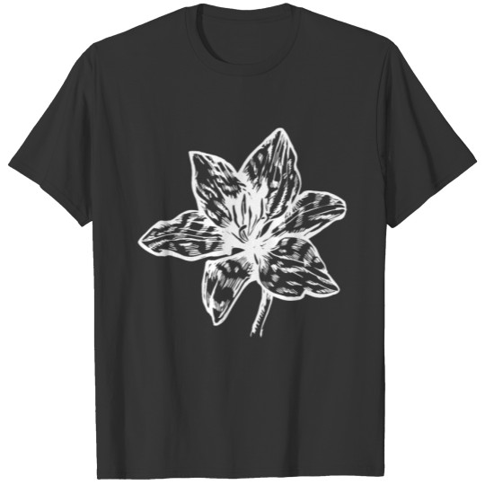 Flowers icon lily black white drawing T-shirt