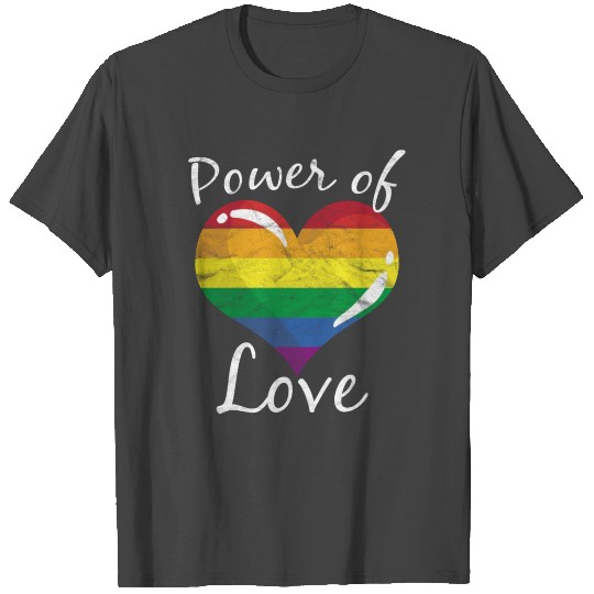 LGBT Power Of Love Rainbow Heart T Shirts