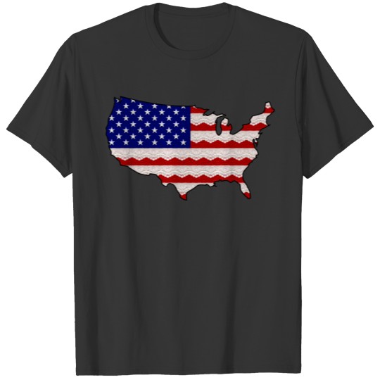 USA Map Lace T-shirt