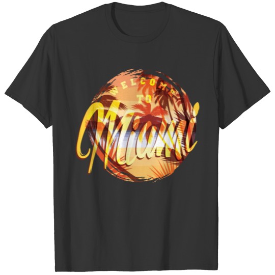 Welcome to Miami colorful summer typography gift T-shirt