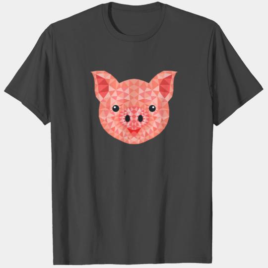 Polygonal Cute Pig Farm Animal Bacon Pork Gift T Shirts