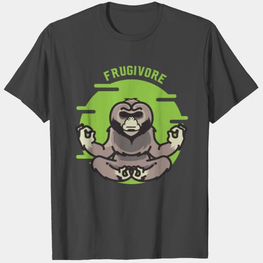 Frugivore Yoga Ape Fruit Lover T Shirts