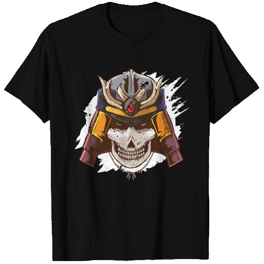 Samurai Helmet Skeleton Head Armor Dead Mask T Shirts