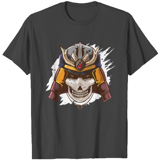 Samurai Helmet Skeleton Head Armor Dead Mask T Shirts