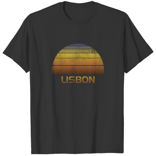 Vintage Sunset Family Vacation Souvenir Lisbon T-shirt