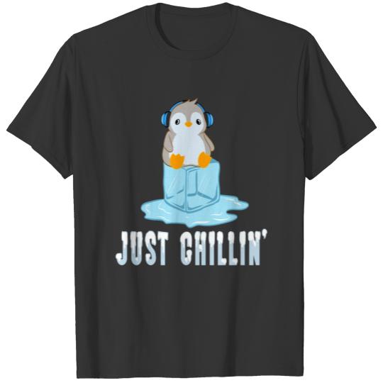 Cute Penguins A Cute Illustrated Penguin In Gray T Shirts