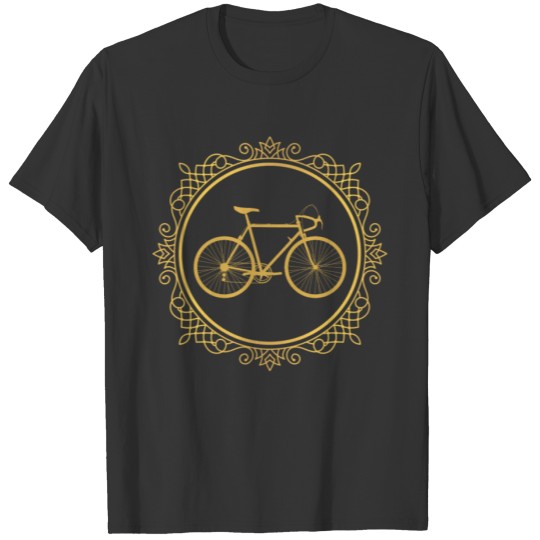 Road Racing Bike framed in gold T-shirt